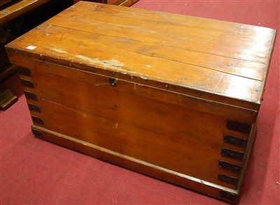 Lot 1320 - A late 19th century stained pine and metal...