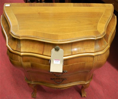 Lot 1276 - A Continental walnut and crossbanded three...