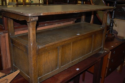 Lot 1284 - An early 20th century three panelled oak...