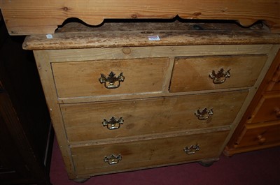 Lot 1303 - A Victorian pine chest of two short over two...