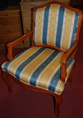 Lot 1404 - A contemporary French style beech and stripe...