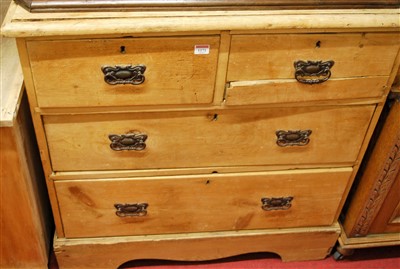 Lot 1410 - A Victorian pine chest of two short over two...