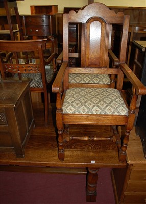 Lot 1414 - A contemporary 17th century style joined oak...