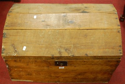 Lot 1416 - A rustic close nailed boarded pine domed and...