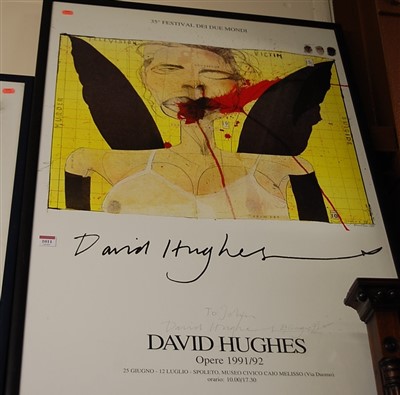 Lot 1011 - David Hughes - framed gallery poster for 1992...