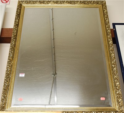 Lot 1012 - Reproduction gilt framed and bevelled wall...