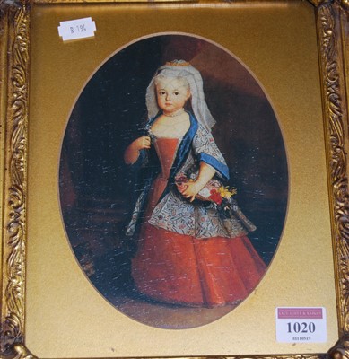 Lot 1020 - Reproduction gilt framed print depicting 17th...