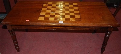 Lot 1434 - A walnut and chessboard topped inlaid low...