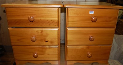 Lot 1453 - A pair of modern pine round cornered three...