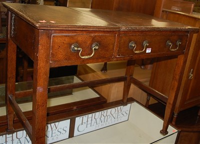 Lot 1458 - A 19th century oak two drawer side table,...