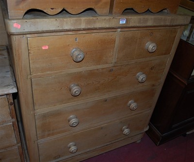 Lot 1461 - A Victorian pine round cornered chest of two...