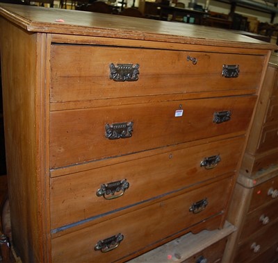 Lot 1462 - An Edwardian satin walnut chest of four long...