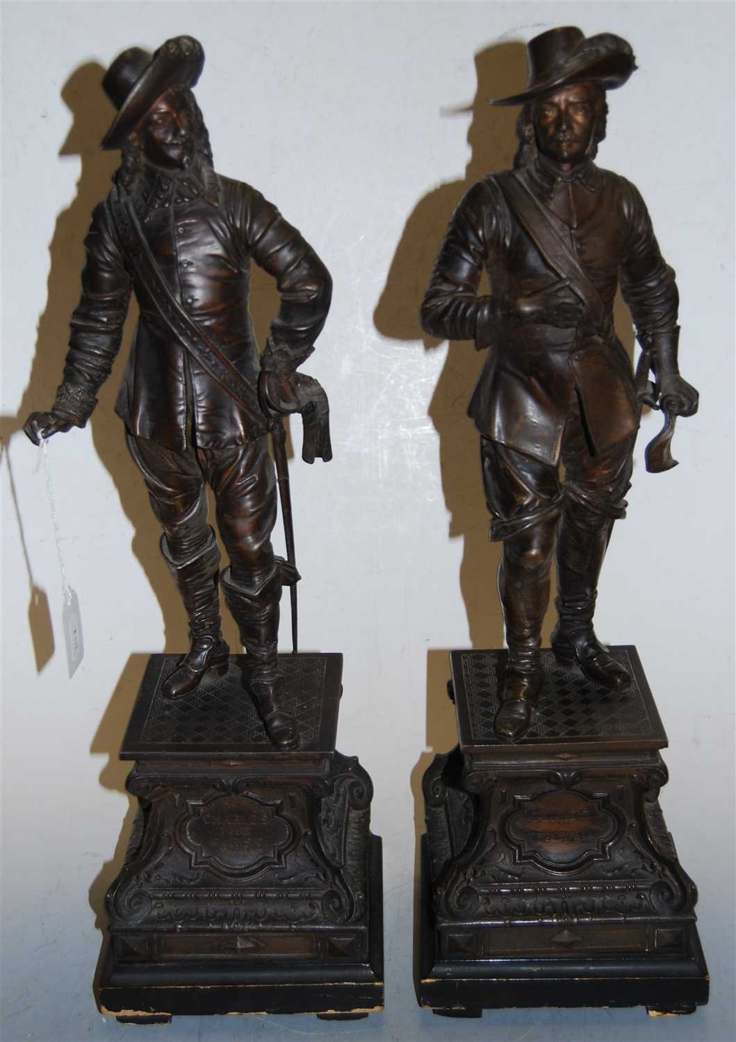 Lot 13 - A pair of early 20th century spelter figures...