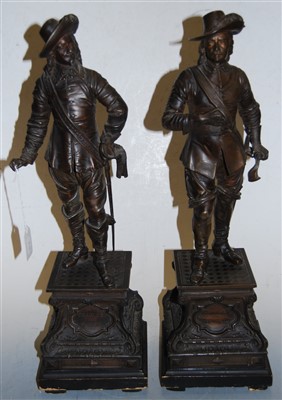 Lot 13 - A pair of early 20th century spelter figures...