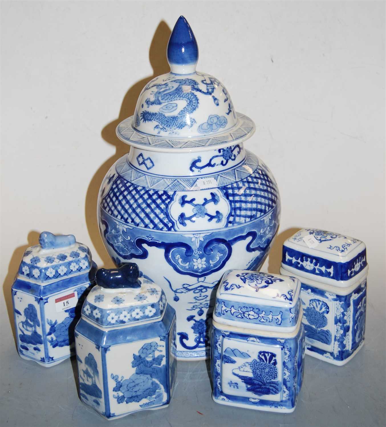 Lot 15 - A large reproduction Chinese style blue and...