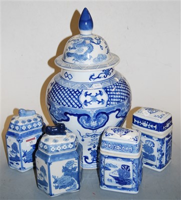 Lot 15 - A large reproduction Chinese style blue and...