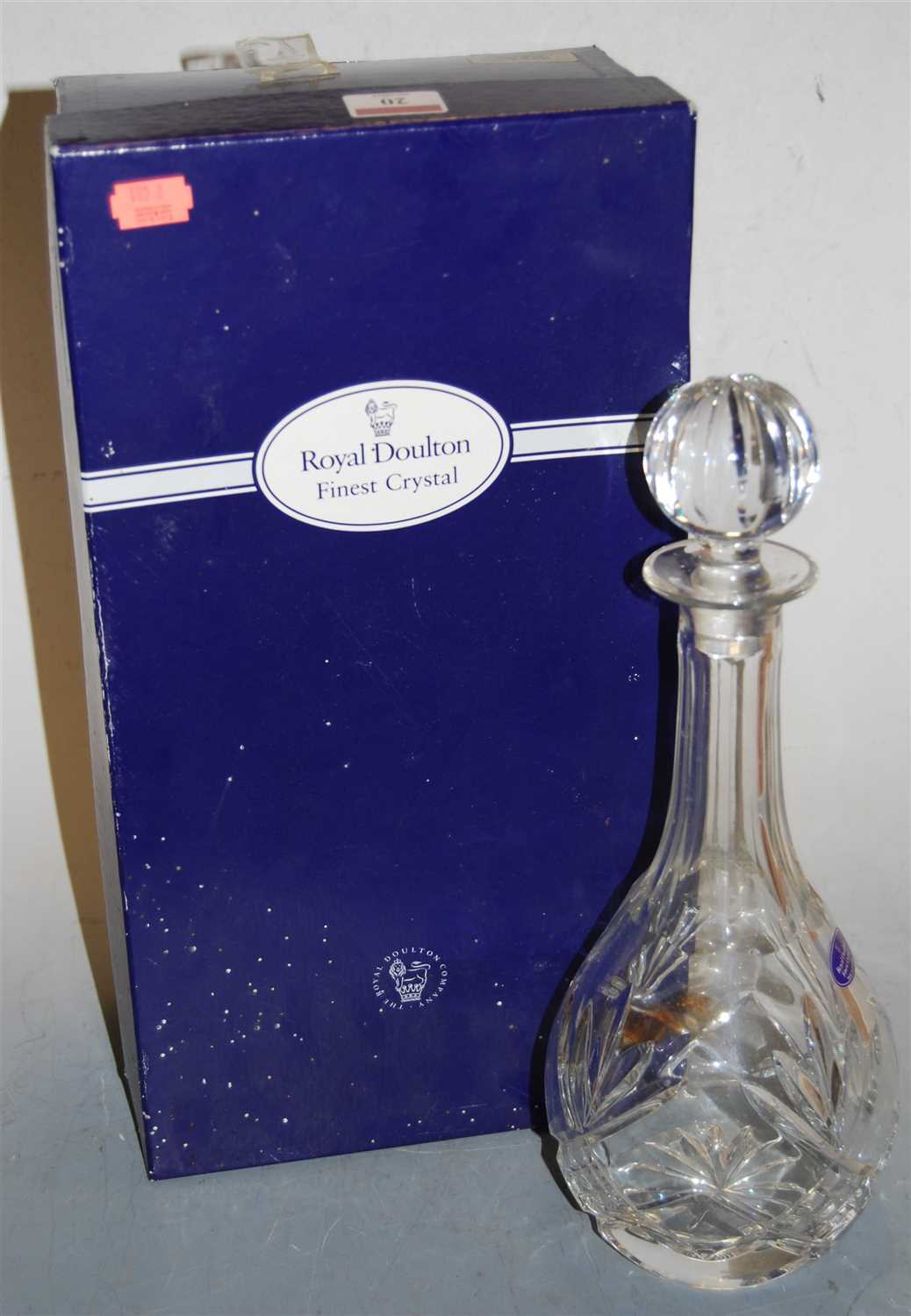 Lot 20 - A boxed Royal Doulton crystal decanter and...