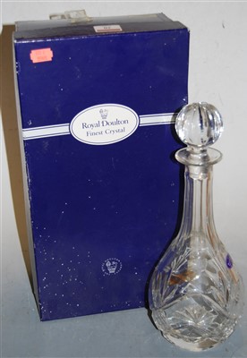 Lot 20 - A boxed Royal Doulton crystal decanter and...