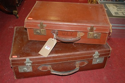 Lot 1083 - Two leather suitcases