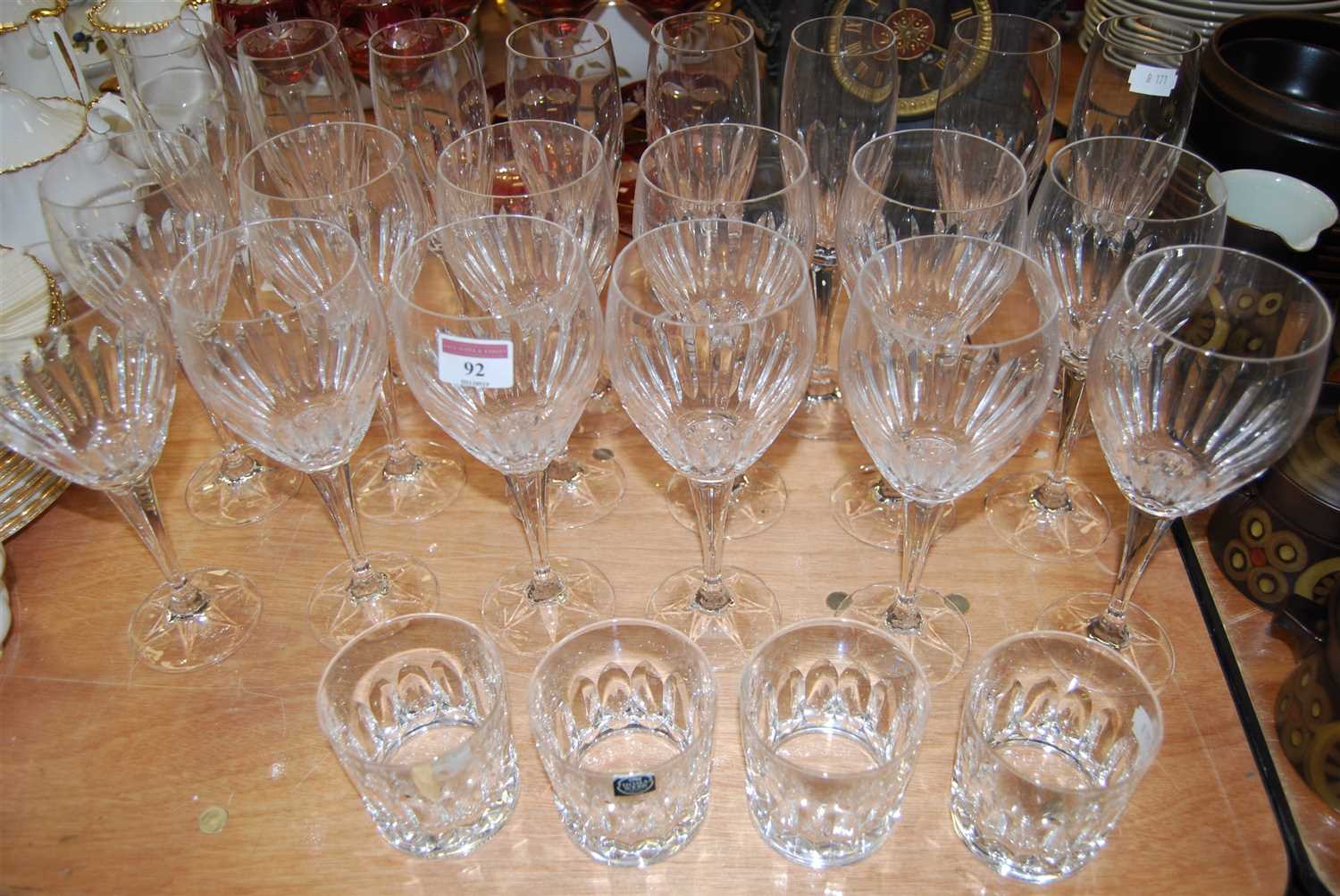 Lot 92 - A suite of cut glassware, to include eight...