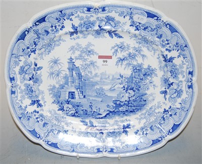 Lot 99 - A Staffordshire blue and white transfer...
