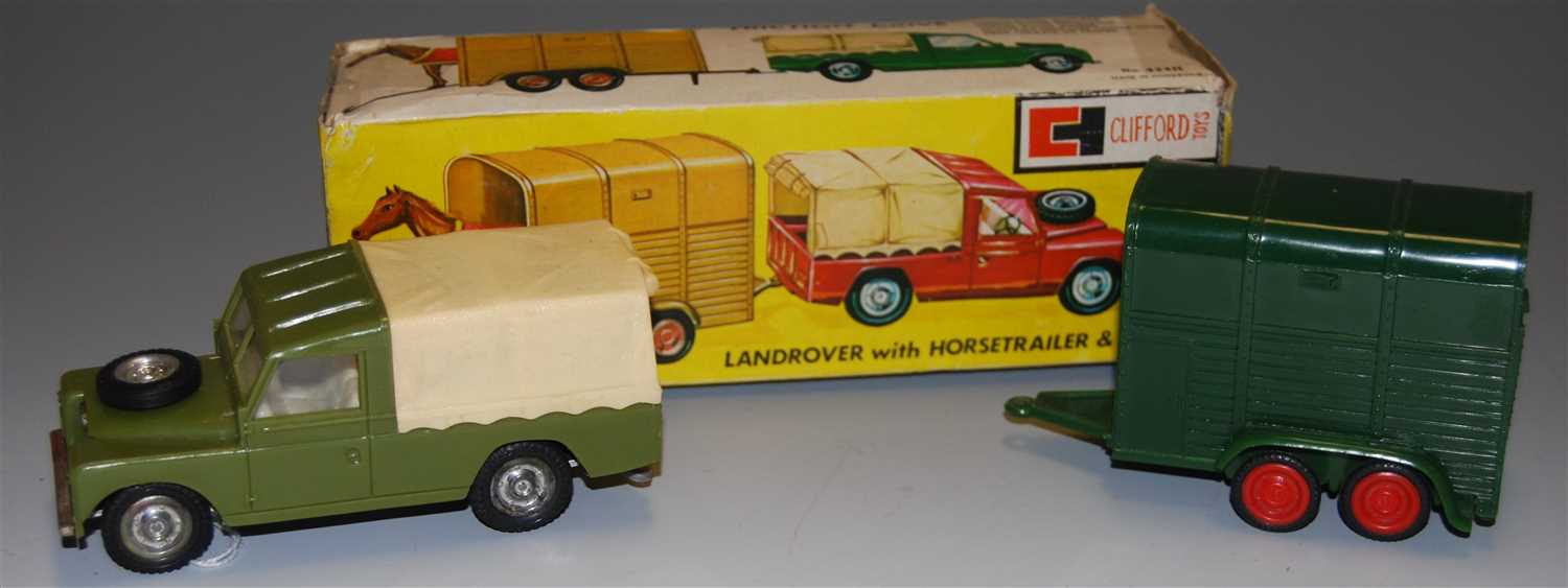 Lot 178 - A boxed Clifford Toys LandRover with horse box...