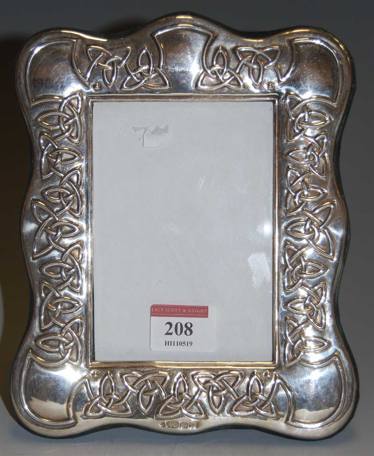 Lot 208 - A modern Celtic inspired silver mounted easel...