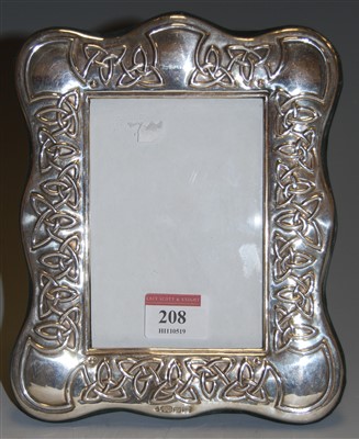 Lot 208 - A modern Celtic inspired silver mounted easel...