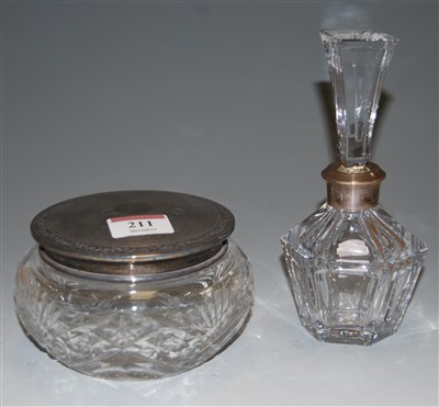 Lot 211 - A cut glass dressing table powder bowl with...