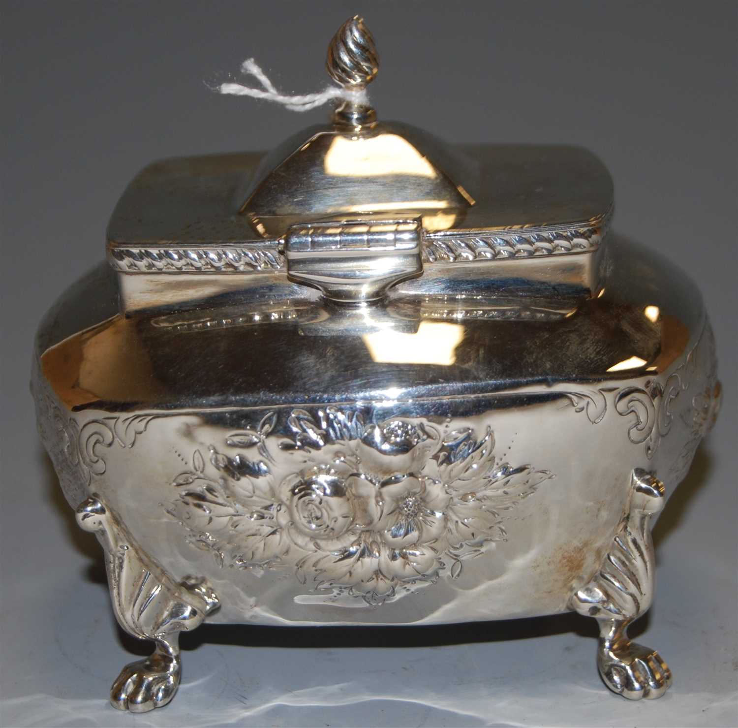 Lot 215 - A George V silver tea cannister of bellied...