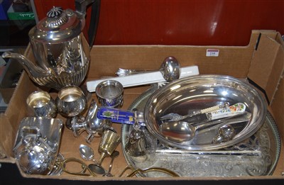 Lot 235 - Assorted plated wares to include goblets,...