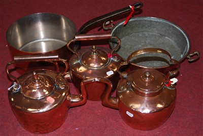 Lot 237 - Assorted metalwares to include three Victorian...