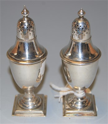 Lot 268 - A pair of early 20th century silver pedestal...