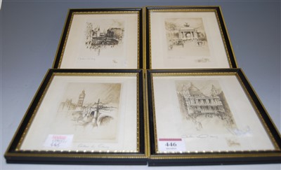 Lot 446 - A set of eight small topographical monochrome...