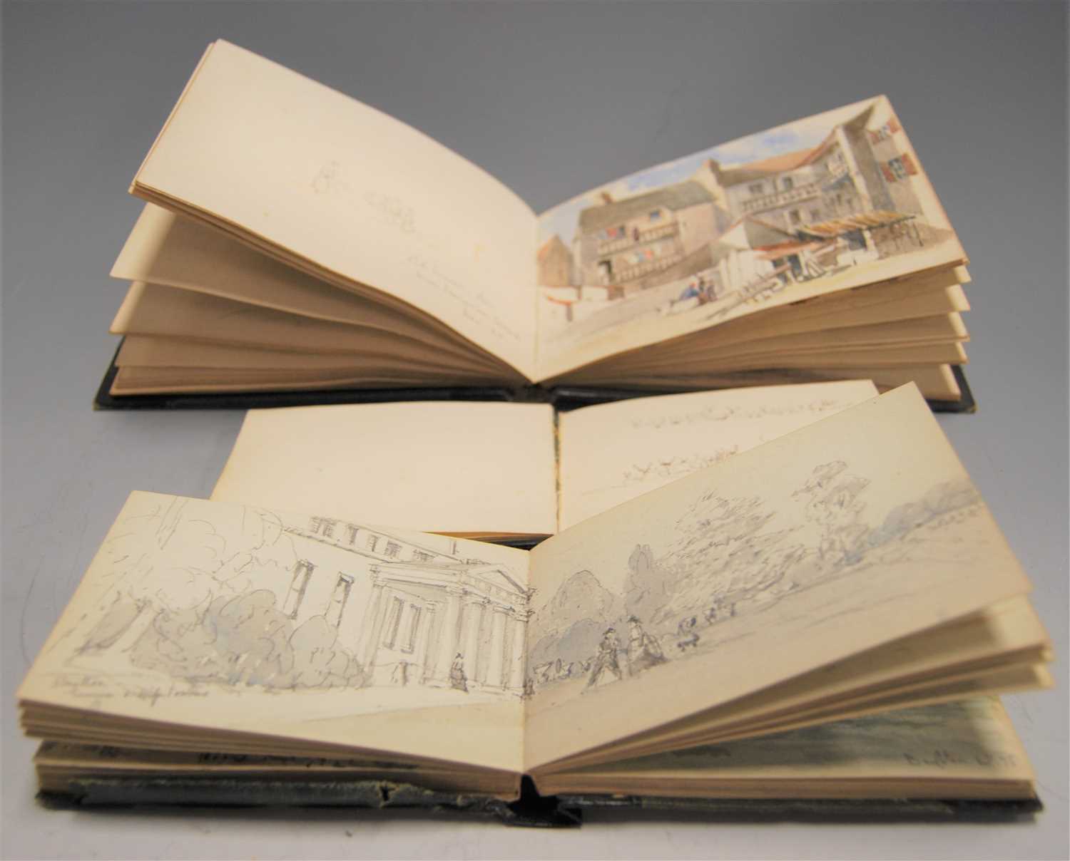 Lot 452 - A collection of leather bound sketch books,...
