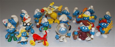 Lot 456 - A quantity of toy Smurf figures