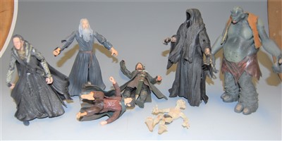 Lot 473 - A box of assorted Lord of the Rings plastic...