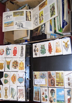Lot 494 - Two boxes of assorted ephemera, to include tea...