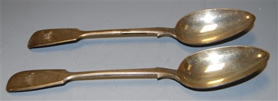 Lot 370 - A pair of late Victorian silver table spoons...