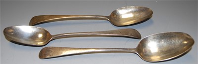 Lot 371 - A pair of George III silver table spoons by...