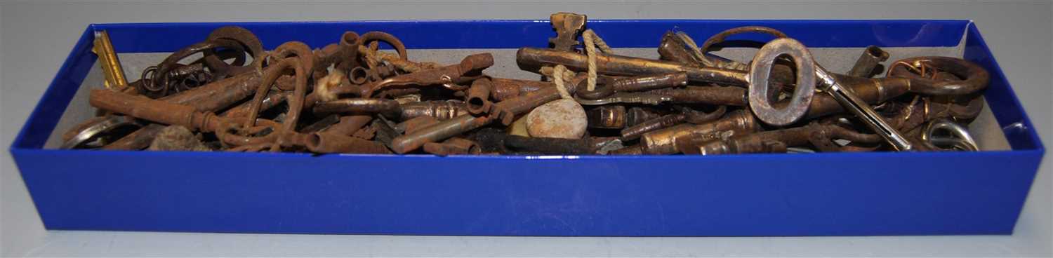 Lot 384 - A collection of 19th century and later iron keys