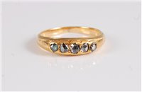 Lot 2730 - A 19th century five stone diamond ring, the...