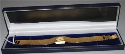 Lot 401 - A 1970s ladies textured gold plated cased...