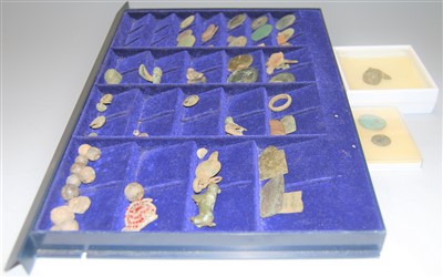 Lot 403 - A small case of assorted metal detecting finds...