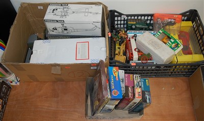 Lot 582 - Assorted Airfix kits, sundry diecast etc, in...