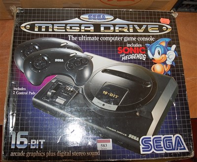 Lot 583 - A Sega MegaDrive computer game console, in box