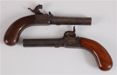 Lot 168 - A pair of 19th century box lock percussion cap pocket pistols