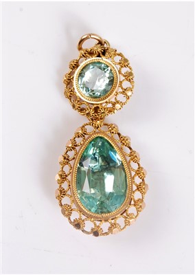 Lot 1317 - An early 19th century paste pendant, the pear...