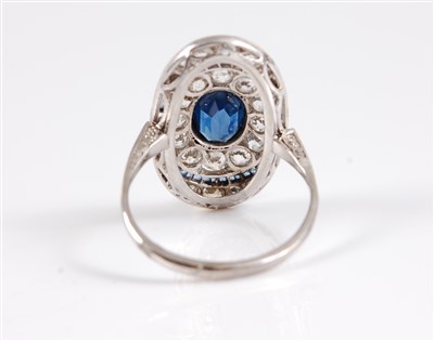 Lot 1225 - An early 20th century oval sapphire and...