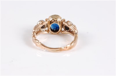 Lot 1227 - A late 19th century sapphire and diamond ring,...